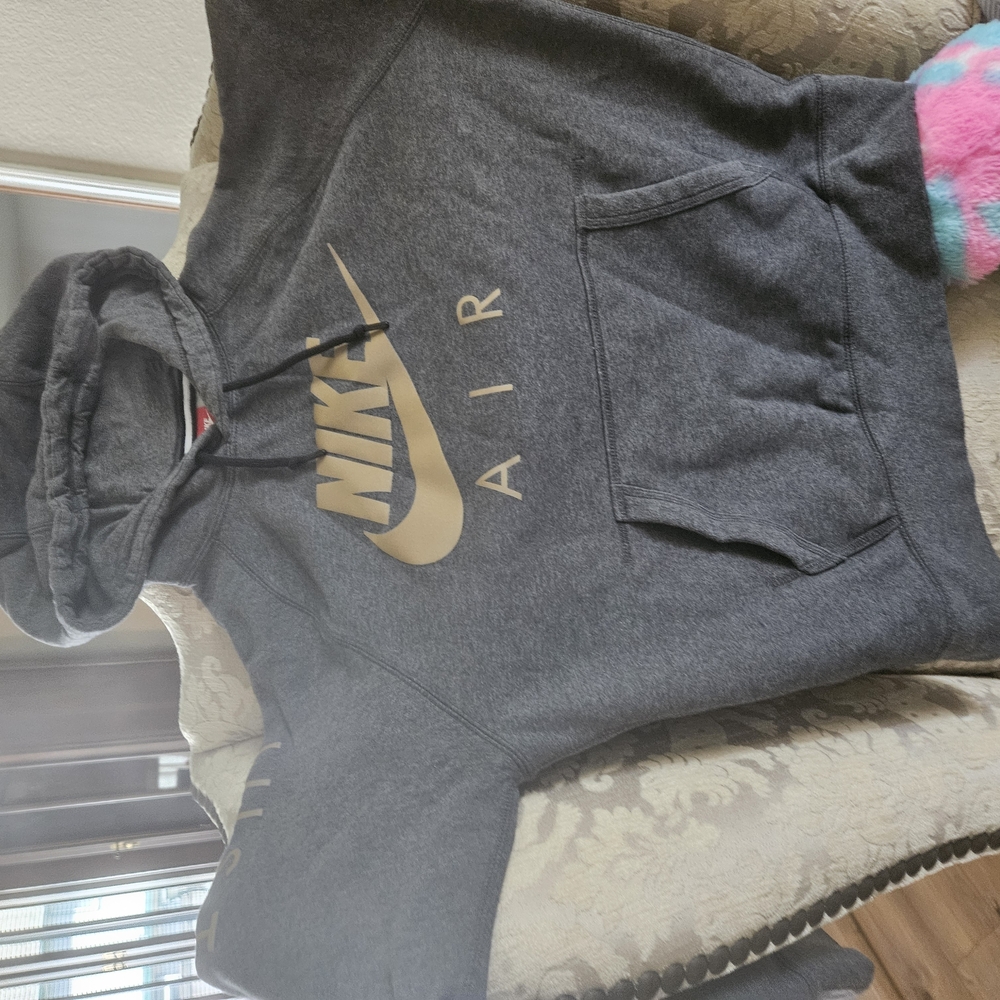 Nike Gray Hoodie with Gold Logo